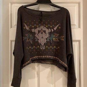 Long sleeve Crop top- NWOT